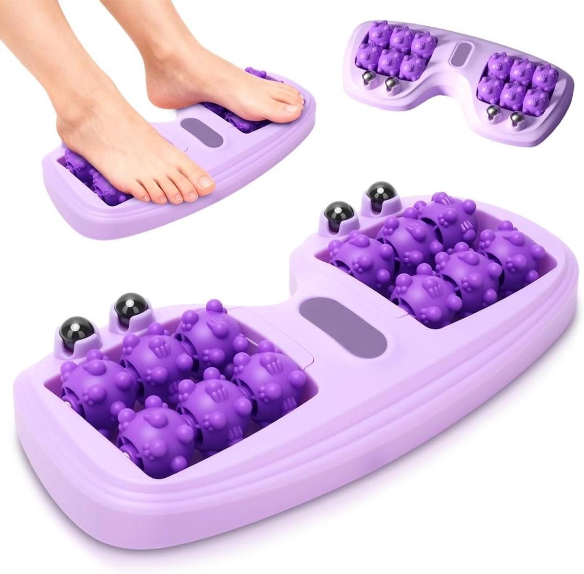 Voetmassageroller - Voetmassageapparaat - Voetreflexologie - Twee Drukpunten - 29 x 15 x 5 cm - Violet