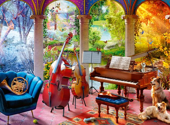 Ravensburger puzzel wellness 4 seizoenen muziek 100 stukjes karton.