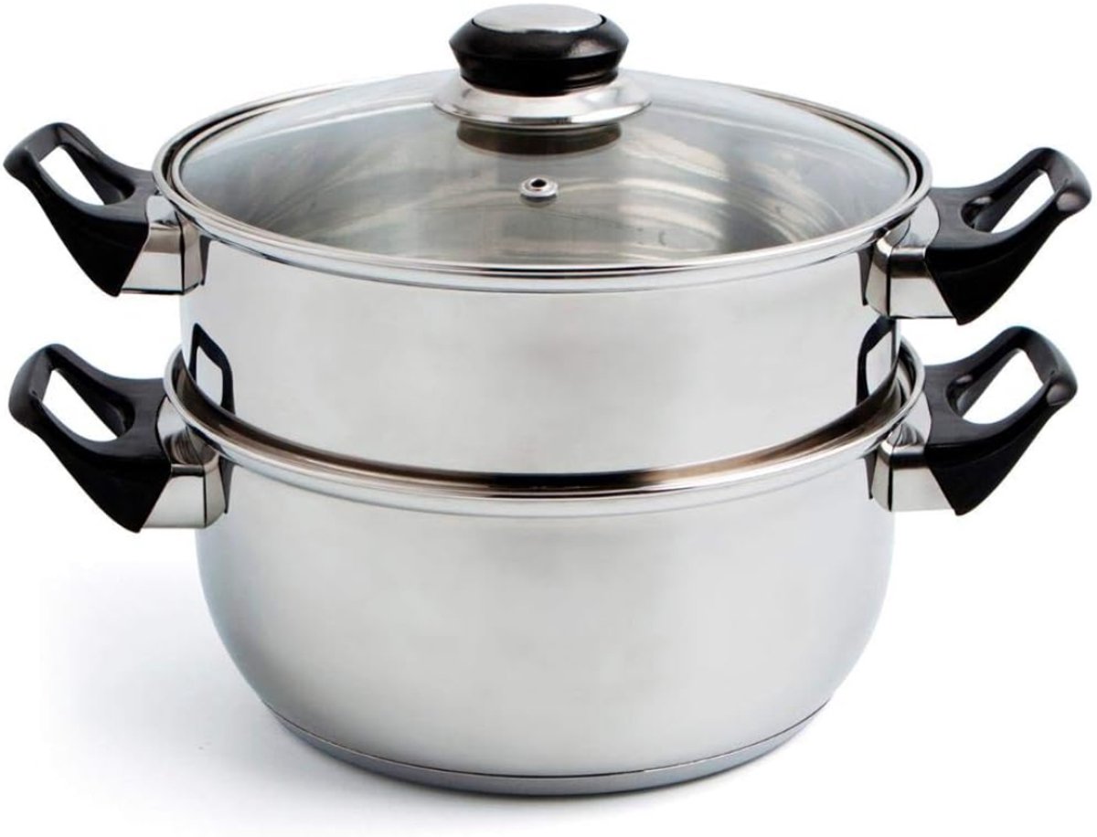 DYNA® Stoompan Inductie - Stoompan - Stoompan Electrisch - Stoofpan Inductie Met Deksel - Zilver - 33cm x 26cm x 16cm; 1.34 kg