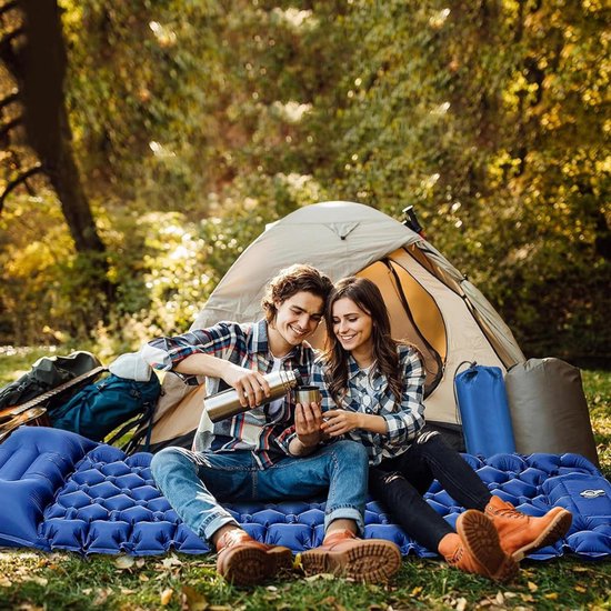 HEZIVO® Slaapmatje Zelfopblazend - Luchtbed Kamperen - Camping Matras - Blauw van Hezivo — afbeelding 4