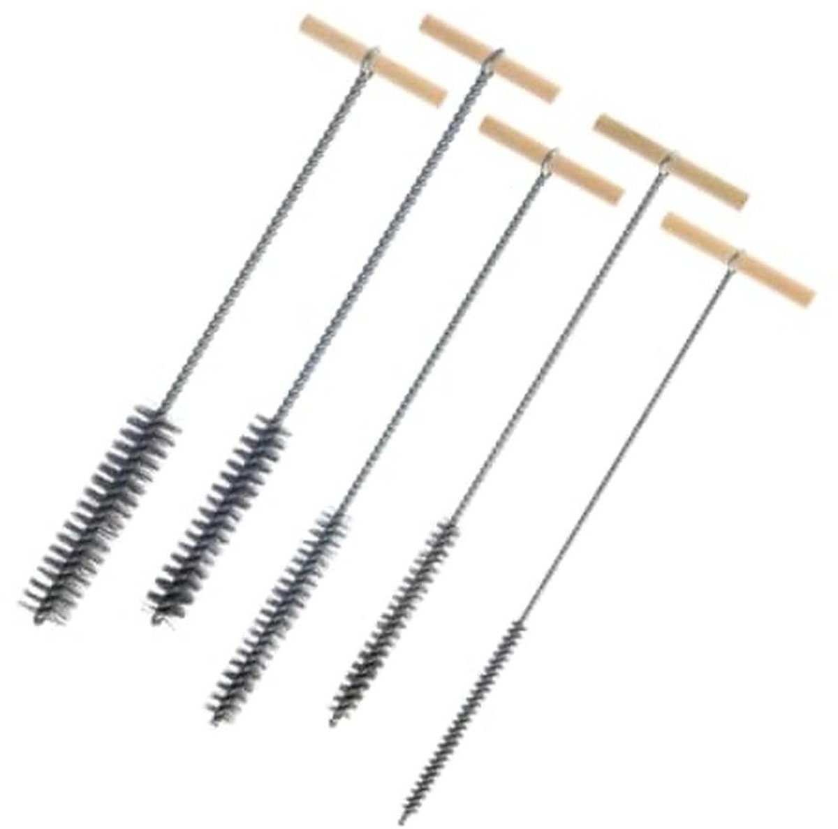 Set van 5 RVS Borstels voor Gatenreiniging, 8 mm tot 25 mm, Cilindrische Borstels voor Effectief Boren en Schoonmaken