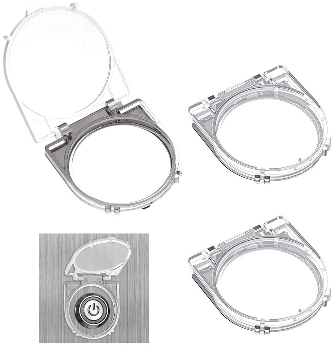 3 Stuks Drukknop Schakelaar Bescherming, Lift Power Knop Deksel voor Noodstop, Geschikt voor Computer en Huishoudelijke Apparaten, 40.5mm Binnen Diameter