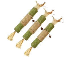 Stokjes voor Katten - kattenspeelgoed - 3 stuk - smet kattenkruid - voor het reinigen van de tanden - 100% Natuurlijke Catnip Kauwsticks