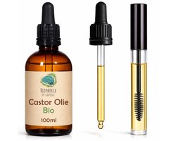 Slaaploos Castor olie - 100ml - 100% Puur Biologisch Koudgeperst - Wonderolie voor Huid, Haar en Wimpers - Biophorea Castorolie - Basisolie voor etherische oliën - Ricinusolie