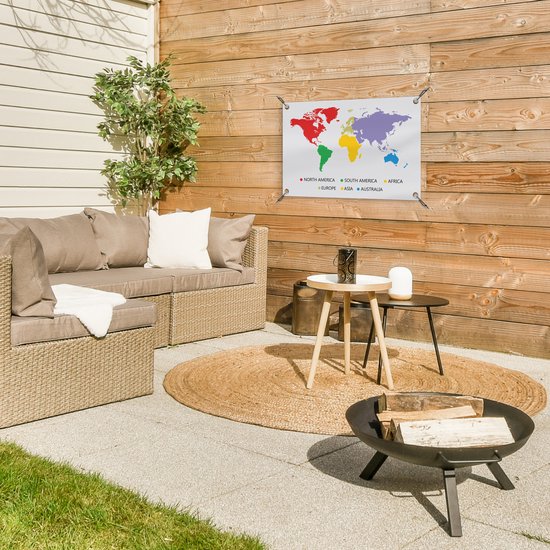 Carte du monde colorée avec une légende de jardin affiche 60x40 cm