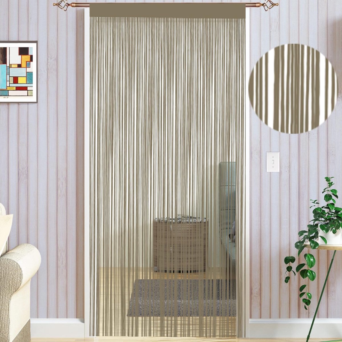 HEZIVO® Vliegengordijn Plastic - Deurgordijn Transparant - Horgordijn Deur - Anti Muggen - 90 x 200 cm - Ecru