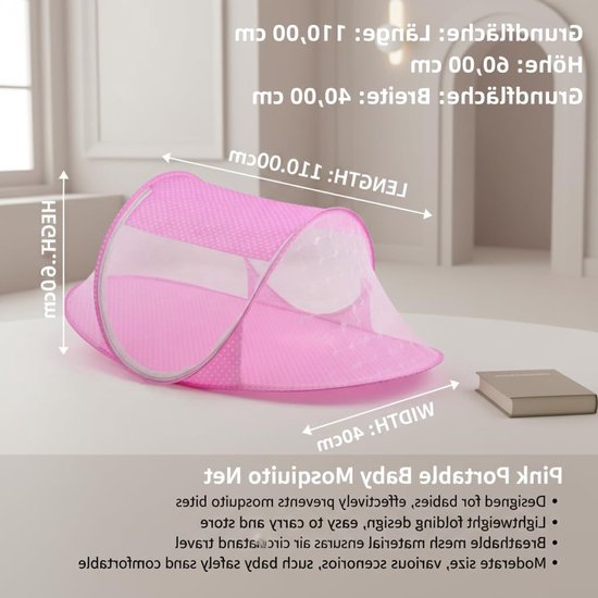 Draagbare Vouwbare Universele Kinderen Tent met Matras voor Binnen en Buiten, Ideaal voor Kamperen en Thuisgebruik, Geschikt voor Peuters en Kinderen — afbeelding 3