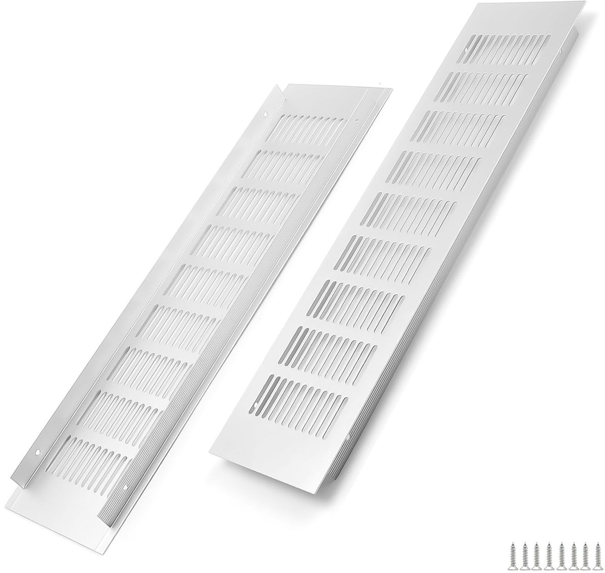 JHUBERS- Ventilatierooster 400x100mm - Aluminium - 2 Stuks - Corrosiebestendig - Eenvoudige Montage - Efficiënte Ventilatie - Ontluchtingsrooster