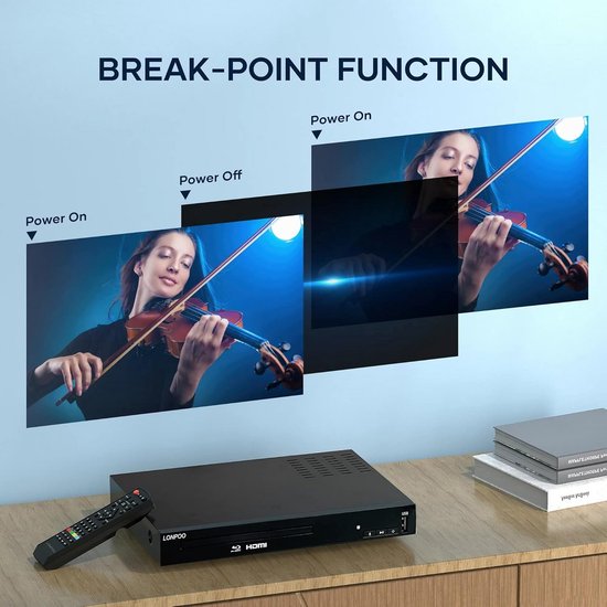 Full HD Blu-Ray Speler - Disc Media Center - Home Cinema Ervaring - Dolby Vision Ondersteuning - Compact Formaat - Zwart — afbeelding 3