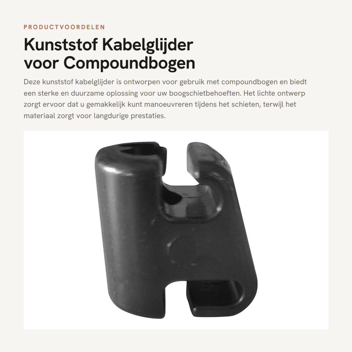 Dailygoods- Kabelglijder Kunststof - Compoundboog - Lichtgewicht - Duurzaam - Eenvoudige bediening - Diepe sleuf voor pees. - Boogaccessoire