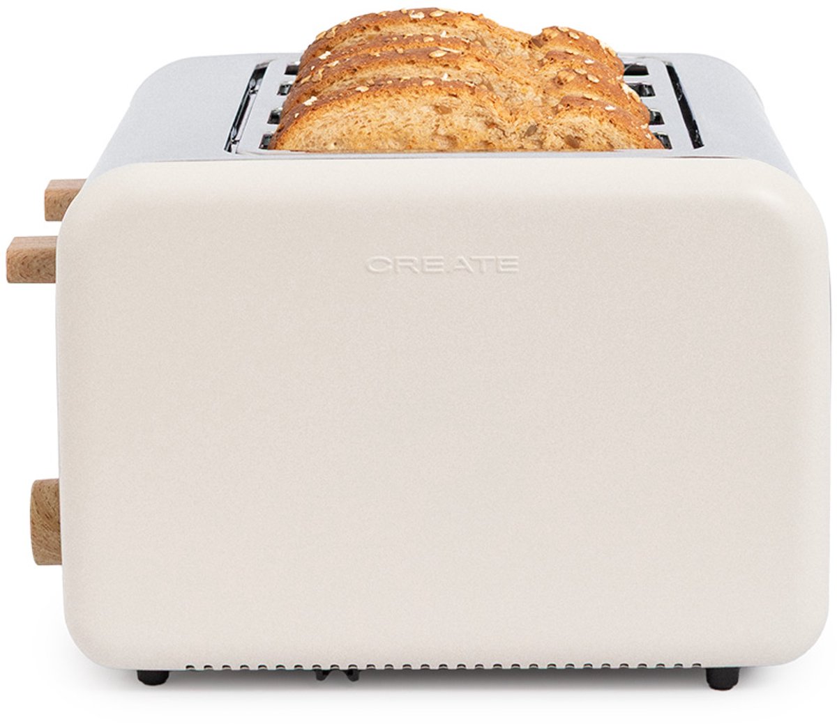 CREATE - Broodrooster voor breed brood, Gebroken wit - TOAST RETRO