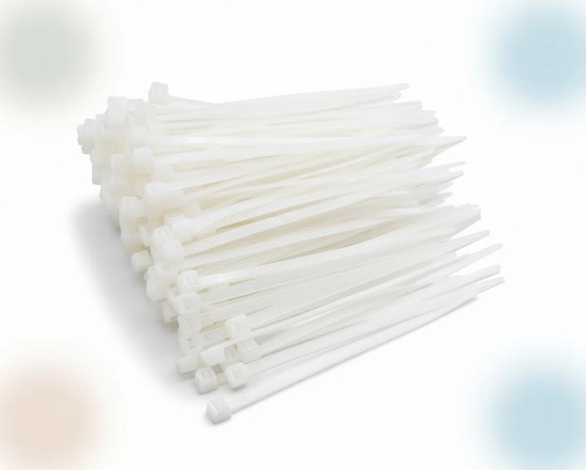 ElleMooi 200 Stuks Mini Kabelbinders Wit 100x2,5 mm Nylon UV-bestendig - Kabelmanagement Binnen en Buiten