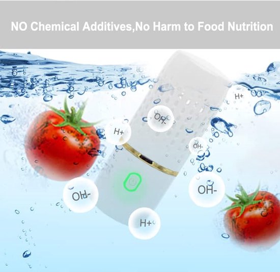 Pesticiden reiniger - Elektronische Groente en Fruit Reiniger - Waterdichte Wasmachine - Verwijder Moeiteloos Bacteriën & Pesticiden - voor Groenten, Fruit - Wit — afbeelding 5