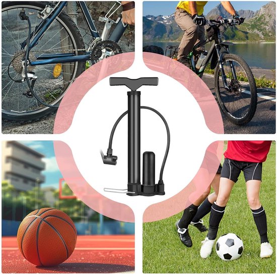 Fietspomp - Bike Pump - Bicycle Floor Pump with Air Pressure Cylinder - High Pressure Portable Bike Tire Pump for Road Bikes - Mountain Bikes - Manual Air Pump for Strollers - Balls - More — afbeelding 5