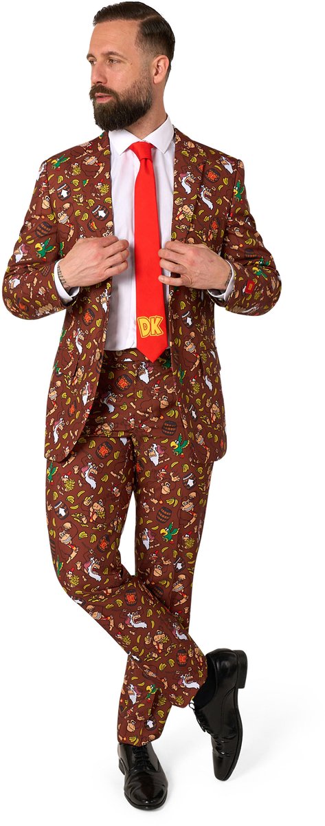 OppoSuits Donkey Kong Mannen Pak - Heren Kostuum - Verkleedkleding - Carnavalskleding - Bruin - Maat 62