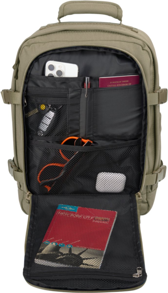 CabinMax Metz Reistas – Handbagage 24L Ryanair / Wizz Air – Rugzak Transavia – Schooltas - 40x30x20 cm – Compact Backpack – Lichtgewicht – zandsteen kleur – foto 3