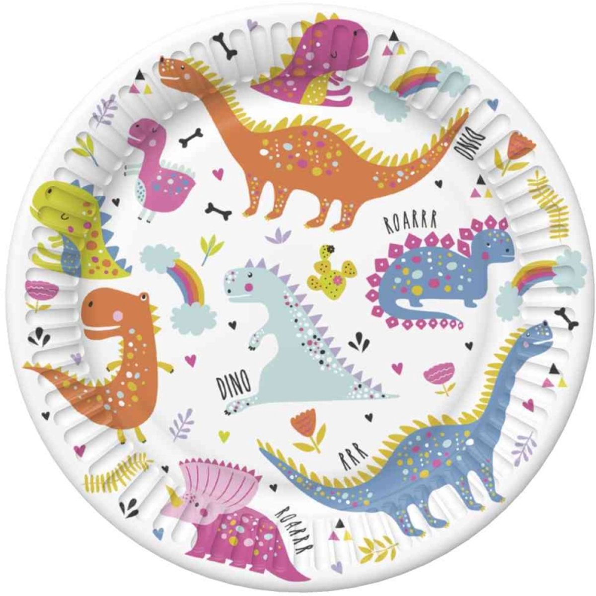 Daisy - Papieren bordjes 18 cm - Funny Dinosaurs