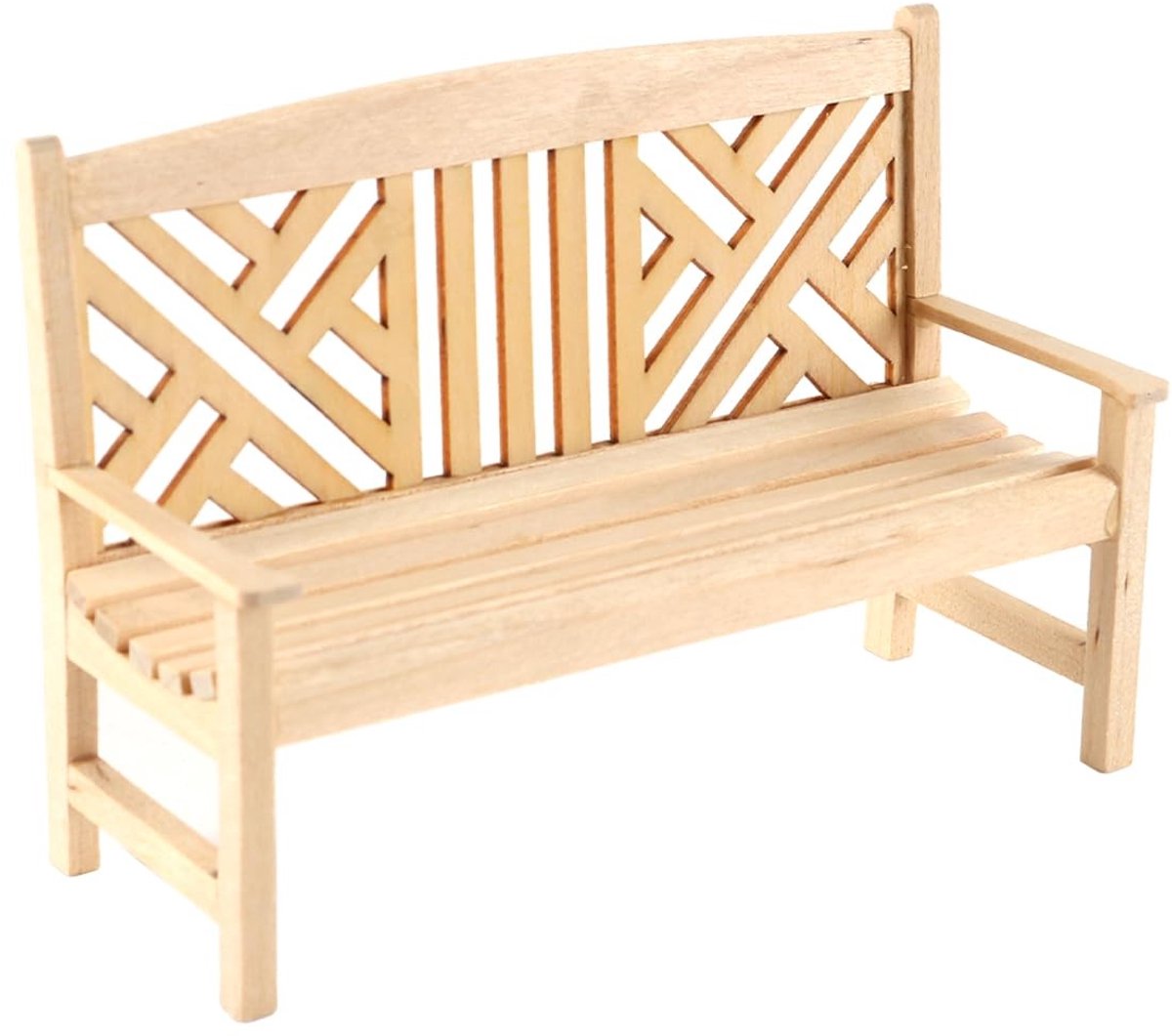 Dailygoods - 1/12 Schaal Miniatuurbank - Houten Retro Bank voor Poppenhuis Decoratie