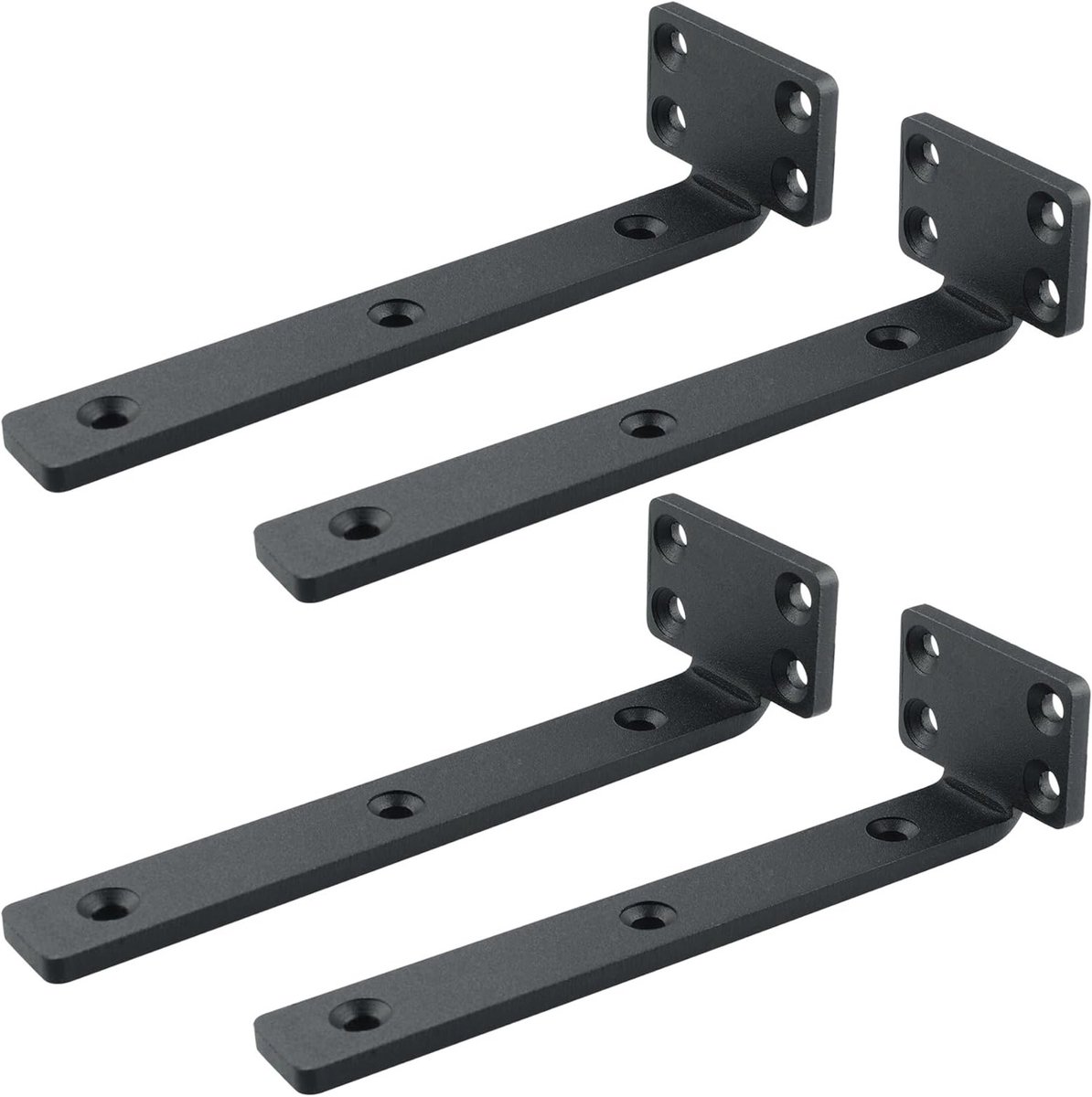 Set van 4 Zwevende Plankdragers, 15 x 5 cm, Duurzaam en Praktisch, Wandplank met Schroeven, Zwart, Ideaal voor Thuisdecoratie en Ruimtebesparing