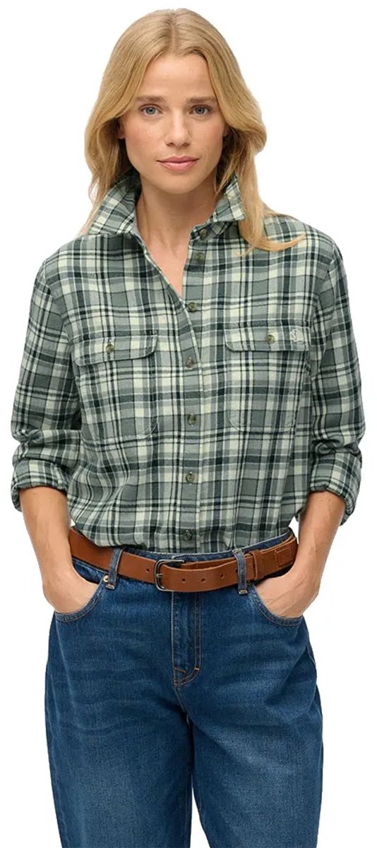 Superdry Lumberjack Check Flannel Overhemd Met Lange Mouwen XS Vrouw Groen