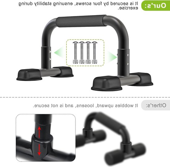 Push Up Bars met Houten Handvatten, Stabiele Parallettes voor Calisthenics, Geschikt voor Handstand, L-Sit en Krachttraining, Ideaal voor Binnen en Buiten — afbeelding 3