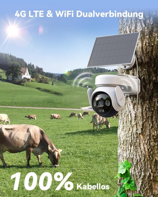 Beveiligingscamera Draadloos - Outdoor Camera - 24/7 Bewaking - 4G WiFi Dual Net - 32 GB SD - Kleur — afbeelding 2