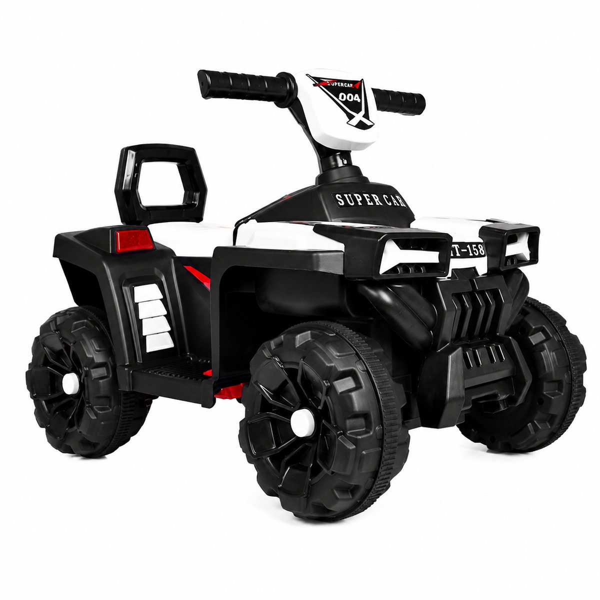 QL Elektrische kinder quad - Accuvoertuigen - Elektrische kinder motor - 1 tot 6 jaar - Groot model - Wit - accu quad - Accuvoertuigen - Rubberen banden - Leder