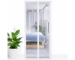Magnetische Hordeur - Vliegengordijn voor Deur - Anti Muggen Deurgordijn - 90x210 cm - Eenvoudige Installatie - Wasbaar - Wit
