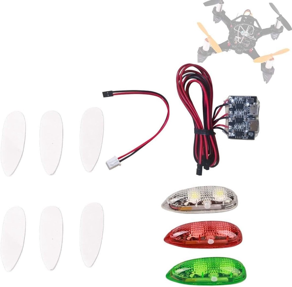Draadloze LED Verlichting voor RC Vliegtuigen, 3-delige Set, Ideaal voor Modelbouw en Luchtvaartaccessoires