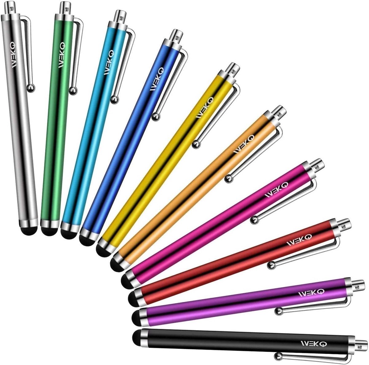 10-pack tablet pennen, universele touch pennen voor tablets en smartphones - Geschikt voor iPhone, Samsung, Huawei en meer - Kleur 3