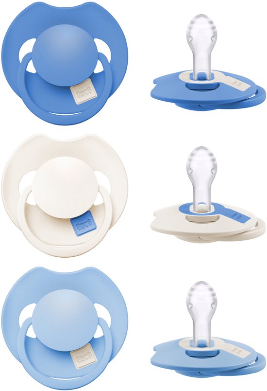Difrax LOVI Dynamische Prime Fopspeen - 6 tot 18 Maanden - Blauw - 3 Stuks van Difrax LOVI — afbeelding 2