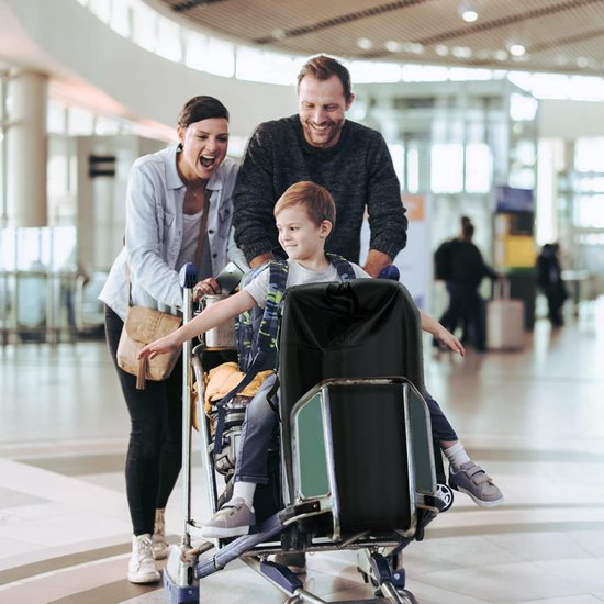Kinderwagen draagtas - Grote capaciteit - Gemakkelijk op te bergen - Draagbaar - Perfect voor luchthavens, treinstations en autoritten - 114*33*50 cm - Zwart — afbeelding 2