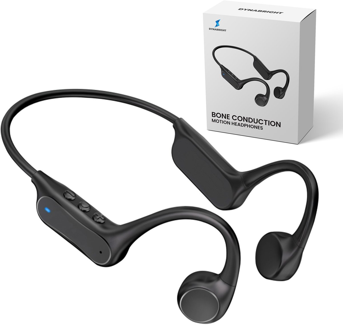 Dynabright Bone Conduction Headphone - Bluetooth 6.0 - IPX5 Spatwaterdicht – Open Ear Bluetooth Sportkoptelefoon - Tot 8 Uur Gespreksduur – Open Oor Ontwerp – Zwart
