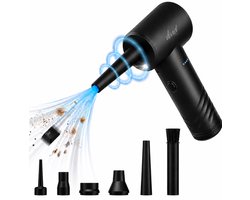 Airduster - 50.000 RPM - 3000 mAh - Stofreiniger - Perslucht - 3 standen - Draadloos en Oplaadbaar - Zwart - Vivid Green