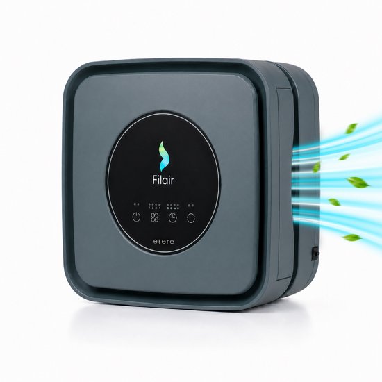 Filair® Luchtreiniger met HEPA H13 Luchtfilter - Getest volgens strenge EN1822 norm - Air Purifier tegen Allergie, Hooikoorts, Stof, Rook & Huisstofmijt - Stil <30dB met Timer - Luchtzuiveraar Slaapkamer & Woonkamer - Zwart