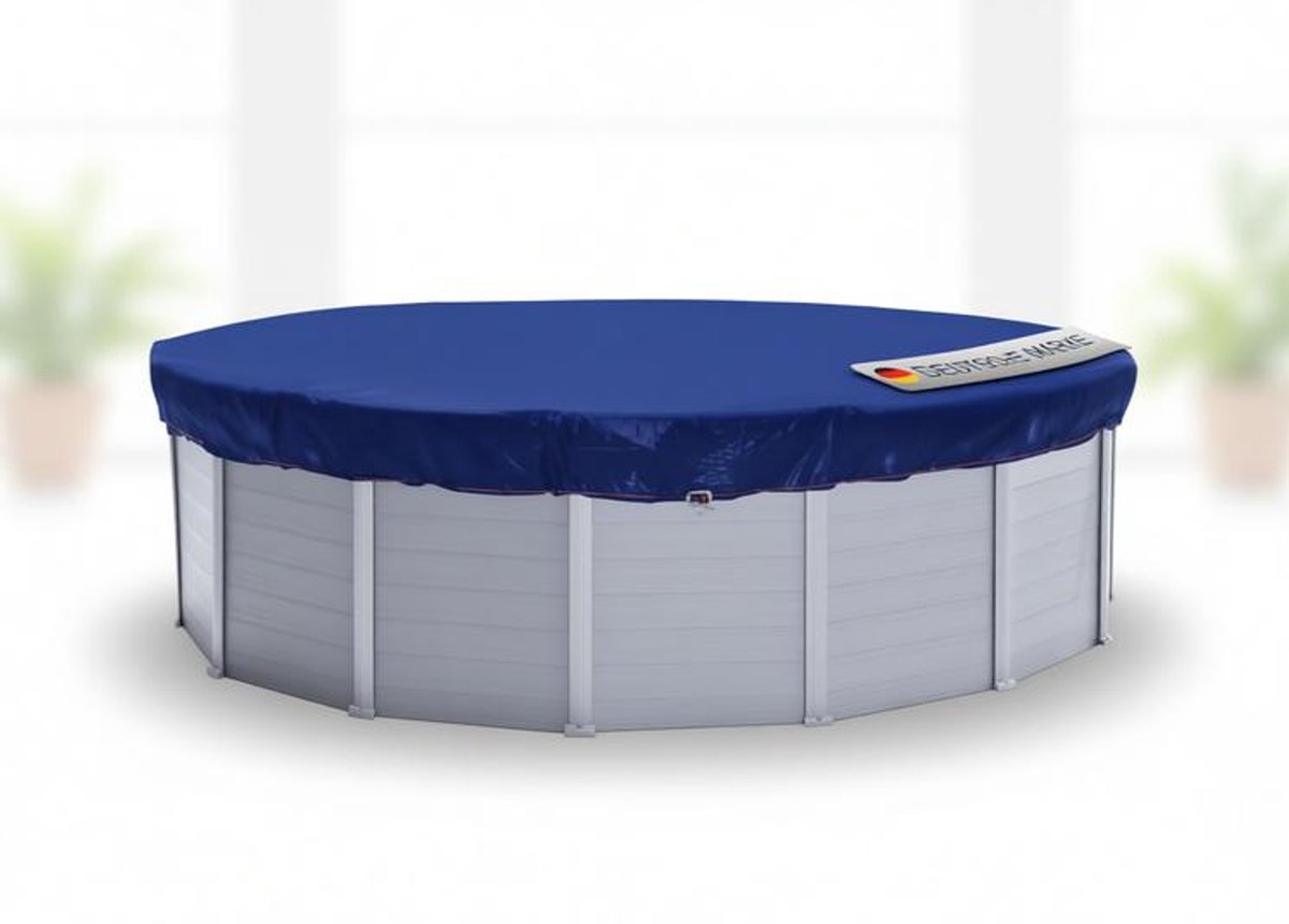 ElleMooi Afdekzeil zwembad rond 520 cm, winterdekzeil 200 g/m² blauw, geschikt voor 420-460 cm