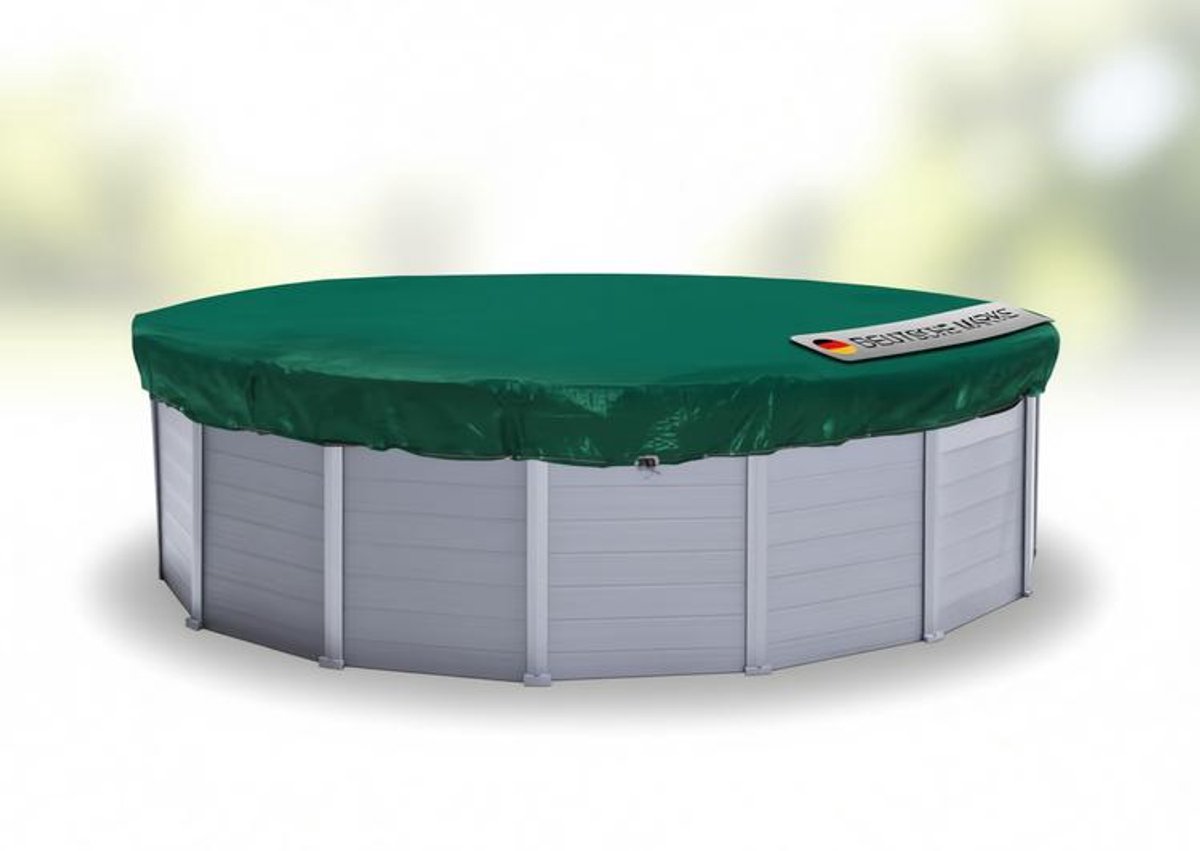 ElleMooi Winterafdekzeil voor zwembad rond 366-400 cm - 460 cm diameter - 180 g/m² polyethyleen met bevestigingsset