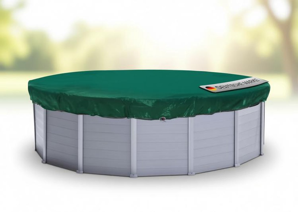 ElleMooi Zwembadafdekzeil Rond 560 cm - Winterafdekzeil voor Zwembaden 460-500 cm - 200 g/m² PE - Met Bevestigingsset