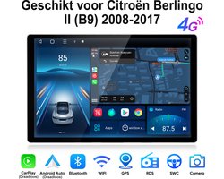 Junsun Android 15 Autoradio Geschikt voor Citroën Berlingo II (B9) 2008-2017 Accessoires, 4GB+64GB, Draadloze CarPlay & Andriod Auto, DAB+, GPS-navigatiesysteem, Bluetooth, Stuurwielbediening, WiFi, 13,1-inch 2K Touchscreen, DSP, Octa-core processor