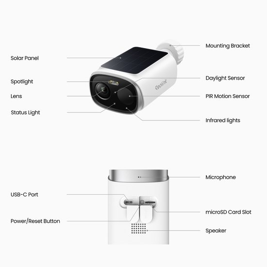 Reolink 5MP Batterij-/Zonne-energie Beveiligingscamera met SolarEase™ - Slimme Detectie - Lokale Opname - IP67 - Argus Series B340S — afbeelding 5
