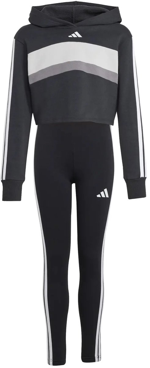 Meisjes trainingspak adidas Seasonal Essentials Tiberio 3 stripes Zwart