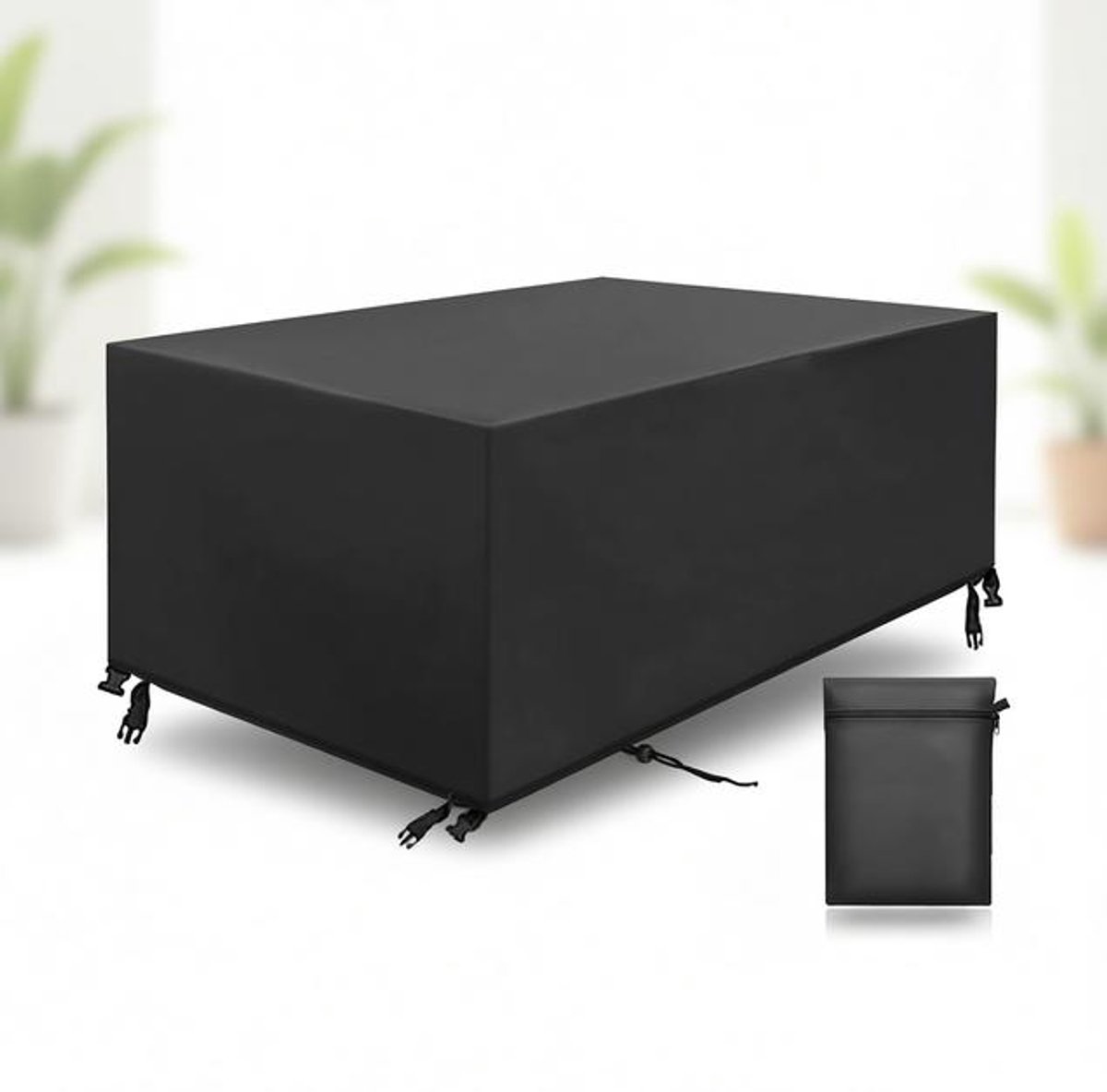 ElleMooi Waterdichte beschermhoes voor tuintafel - 170x94x70 cm, 600D Oxford, winterbestendig, UV-bestendig, zwart