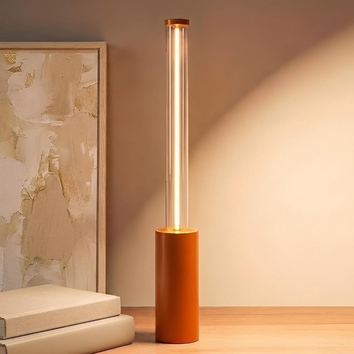 ZVD Modern Sfeerlicht LED - Oplaadbare Draadloze Tafellamp voor Diner & Bar - Handheld Nachtlampje Slaapkamer - Binnen & Buiten -Draagbare USB Nachtlamp voor Camping & Keuken - Oranje - Tafel Decoratie