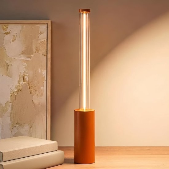 ZVD Modern Sfeerlicht LED - Oplaadbare Draadloze Tafellamp voor Diner & Bar - Handheld Nachtlampje Slaapkamer - Binnen & Buiten -Draagbare USB Nachtlamp voor Camping & Keuken - Oranje - Tafel Decoratie