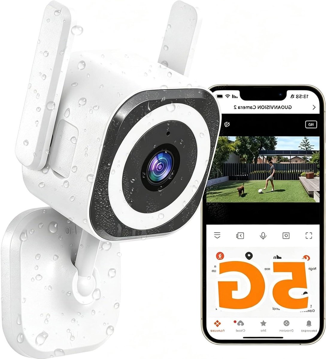 Bewakingscamera Binnen Buiten - Wifi Camera - Huis Beveiligen - 2K Resolutie Nachtzicht - 3x Digitale Zoom - Wit