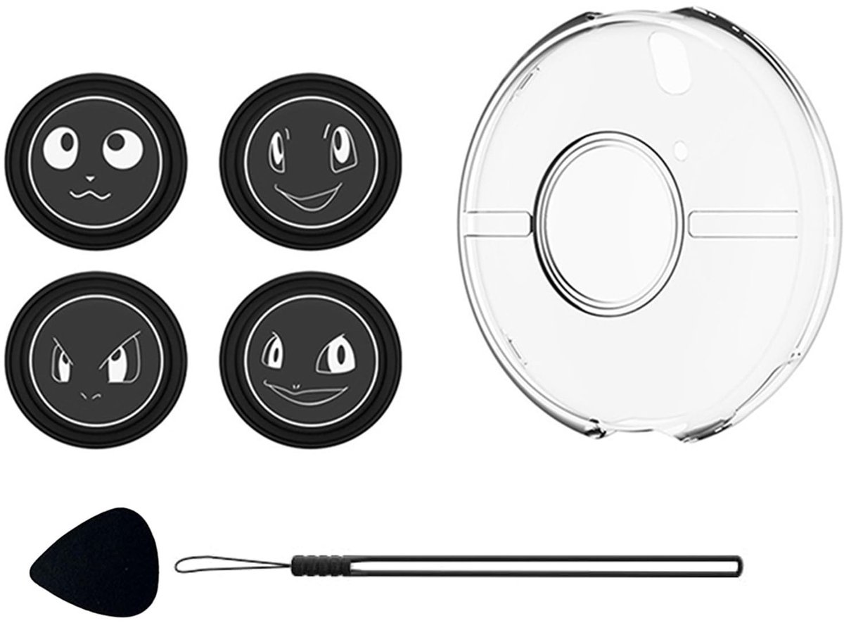Dailygoods- Beschermhoes Hoogwaardig PC - Accessoires Pokémon GO Plus+ - Knop Caps 4x - Handriem - Nauwkeurige Pasvorm - Efficiënte Bescherming - Accessoire