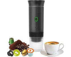 Draagbare Espressomachine - Koffiezetapparaat - Koffie Maken - 3-in-1 Functionaliteit - 9 x 27 x 9 cm - Zwart