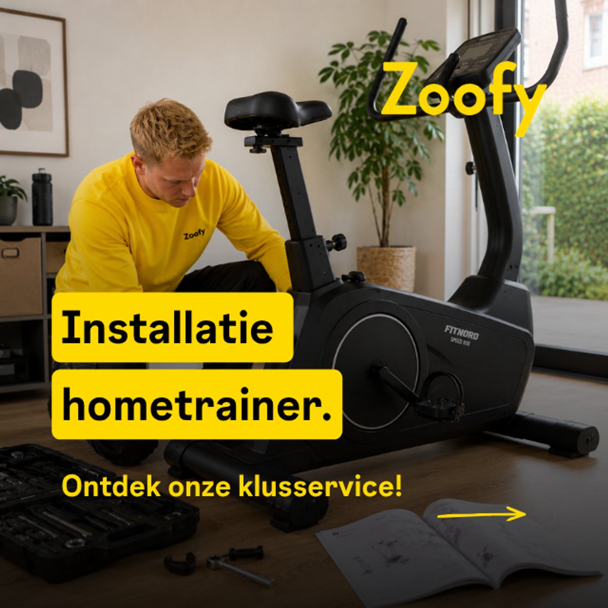 Installatie hometrainer - snelle montage afspraak via Zoofy - vaste prijs incl. garantie