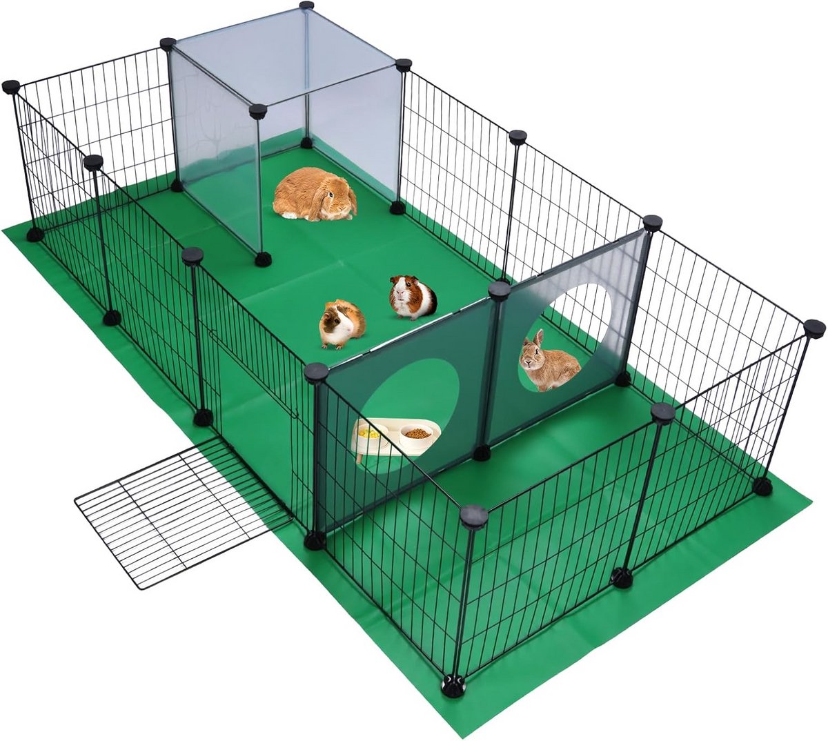 Huisdier Oefenhek - Kleine Dieren Kooi - Spelen en Verkennen - Modulair Ontwerp - 140 x 70 x 35 cm