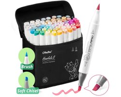Ohuhu Honolulu S 60 Alcohol Markers - Brush & Soft Chisel